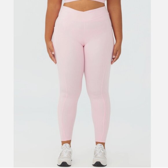 Cotton On Curve Womens Plus Size Active Ultra Soft Cross Over Yoga Pants Pink 28 - Picture 1 of 1